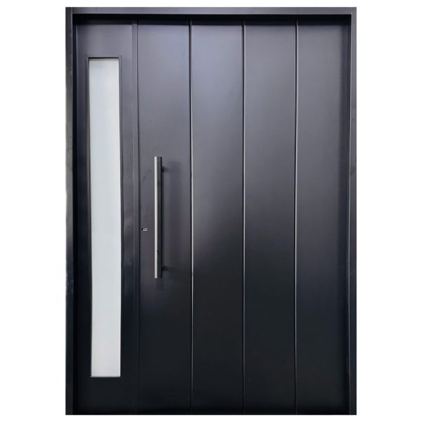 Puerta y Media Doble Chapa Nº 18, Modelo Bastonado Vertical Ancho